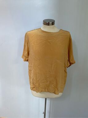 Anna and Frank 100% Silk Tan Women’s Blouse Large